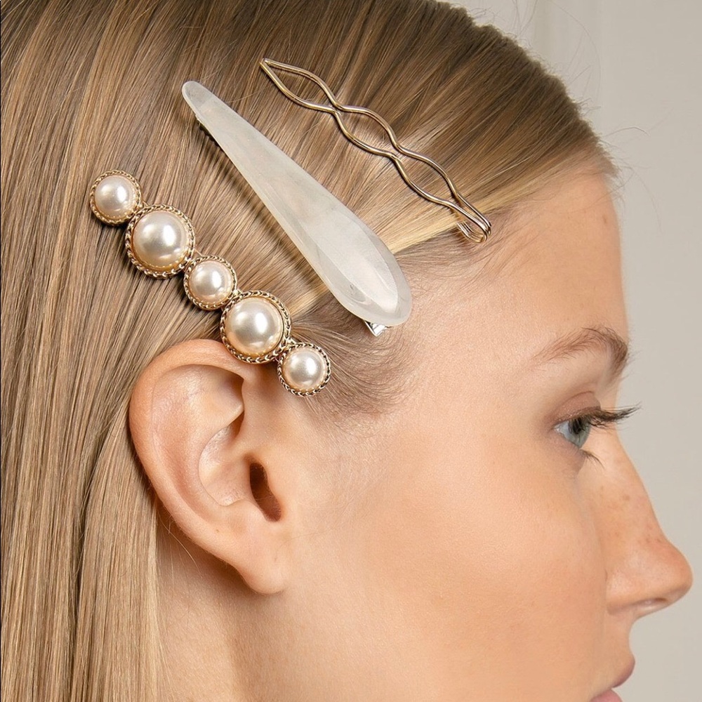 Chic Tortoise Faux Pearl Hair Pin Set - Picture 4 of 8